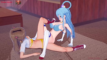 They started scissoring slowly and could not stop