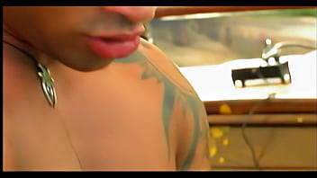 Well built young man tests all holes of exotic lassie on the boat moored in a bay