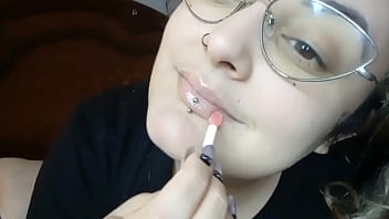 Sweet thin lips with gloss