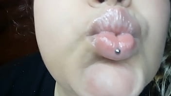 Sweet thin lips with gloss