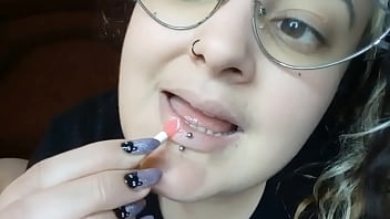 Sweet thin lips with gloss