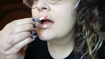 Sweet thin lips with gloss