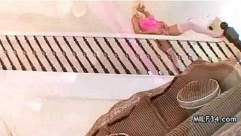 Hot stepmom cougar smoking sex in heels