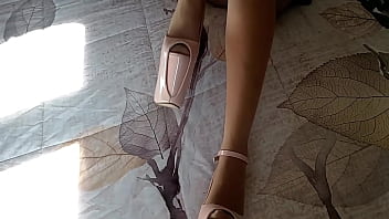 Preview milf wearing peep toe heels