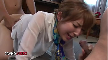 Hikaru shiina's steamy stocking clad threesome with double pleasure