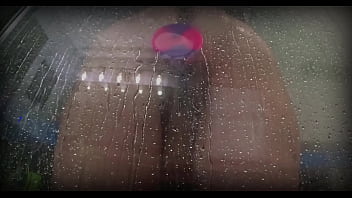 Spied on my chubby roomate trying her new toy in the shower almost dropped my phone trying to not get caught