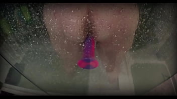 Spied on my chubby roomate trying her new toy in the shower almost dropped my phone trying to not get caught