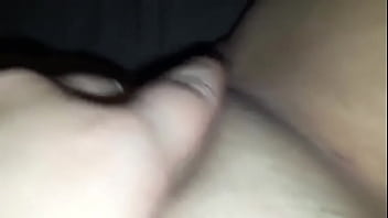 Little slut plays with pussy