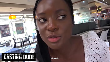 Ebony tinder hottie gives big cock the best blowjob on their first date