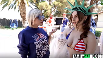 Stepdad joins stepdaughter & stepson for a fuck on indepence day Stepdad joins stepdaughter & stepson for a fuck on indepence day