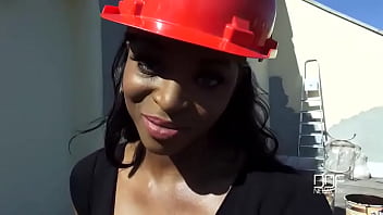 Black beauty sucking cock is her prurient desire