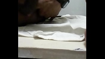 Guy fingers himself in restroom