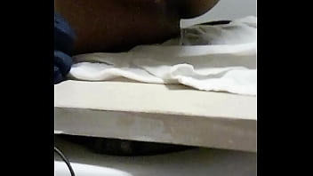 Guy fingers himself in restroom