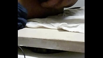 Guy fingers himself in restroom