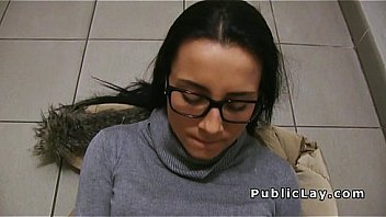 Amateur flashes small tits in public