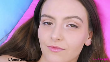 Elegant brunette naked close up