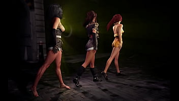 Shapely chicks maelle maelle and sciel sensually pose for you to the music