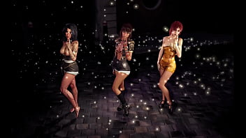 Shapely chicks maelle maelle and sciel sensually pose for you to the music