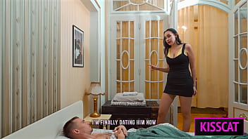 Step mother at valentine's day shares room stepson and gets unexpected cum in pussy and mouth