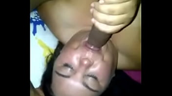 Getting head from cute chubby chick