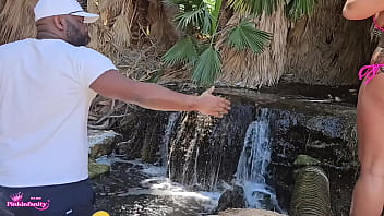 Behind the scenes waterfall photo shoot