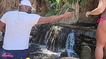 Behind the scenes waterfall photo shoot