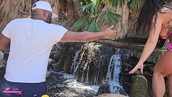 Behind the scenes waterfall photo shoot