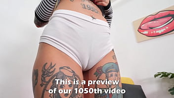 Perfect round ass tattoo babe and huge puffy cameltoe