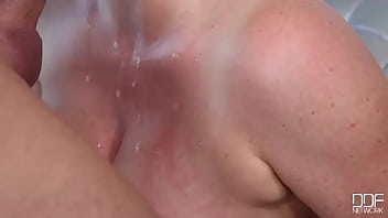 Voluptuous cans banging natural tits on a sunny afternoon