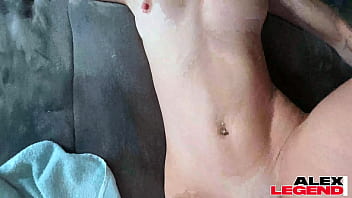 Tiny blonde doll kay lovely will no waste any drop of that milk