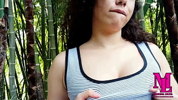 Sexy 18 year old latina shows us a great squirt outdoors