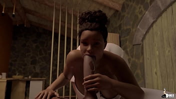 Thick ebony babe gets kicked down in her apartment