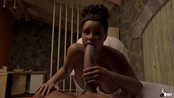 Thick ebony babe gets kicked down in her apartment