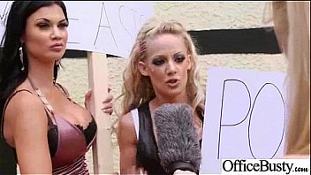 Sexy horny girl jasmine loulou with big tits riding cock in office movie 17