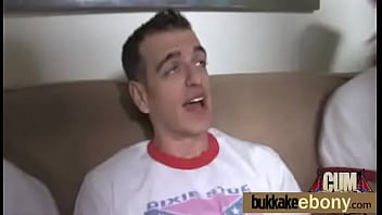 Ebony gets a facial bukkake 10