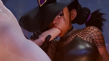 Lily hawk salió en noche de halloween a recolectar dulces pero termino dándote una mamada