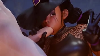 Lily hawk salió en noche de halloween a recolectar dulces pero termino dándote una mamada