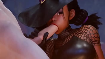 Lily hawk salió en noche de halloween a recolectar dulces pero termino dándote una mamada