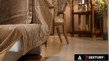 Golden haired siren angelika grays swallows massive shaft profound backdoor