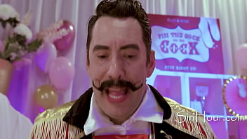 Bride and groom's stepmom play with the same cock