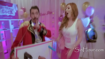 Bride and groom's stepmom play with the same cock