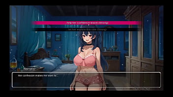 Bluring the walls romance hentai game ep 5 couple french kissing after confessing naughty fantasies