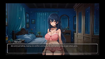 Bluring the walls romance hentai game ep 5 couple french kissing after confessing naughty fantasies