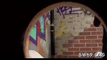 Beauty has slime gloryhole sex