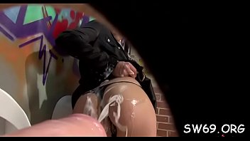 Beauty has slime gloryhole sex