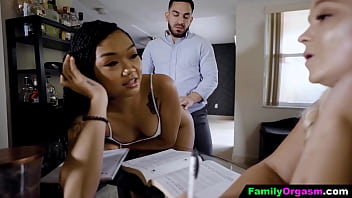 Family Man Cumloads His Stunning Step Daughter While Stuying For College Grades thumbnail