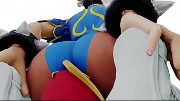 Street fighter chunli sits on cammy's face