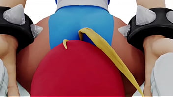 Street fighter chunli sits on cammy's face