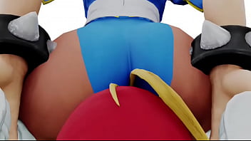 Street fighter chunli sits on cammy's face