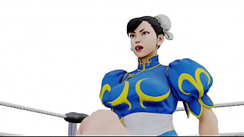 Street fighter chunli sits on cammy's face